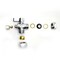 Thrifco Plumbing 5/8 Inch Comp x 1/2 Inch Slip Joint x 1/4 Inch Comp Quarter Turn Brass  Angle Stop Valve 4406488 - alternate 3